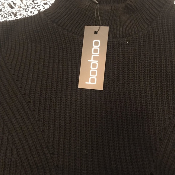 🆕Crop High Neck Knit Sweater - Picture 3 of 3